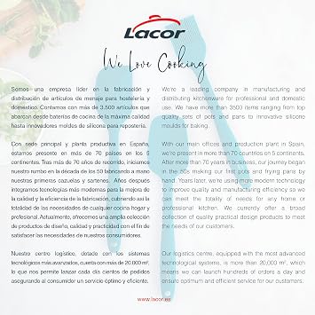 Lacor - 64453 - Ocean Kitchen Spoon, Silicone Spoon, Kitchen Utensils, Ergonomic Handle, Non-Stick, High Temperature Resistant, Dishwasher Safe, Length 27.5 cm