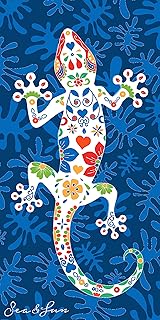 Miracle Home. Toalla Microfibra Playa Lagartija, 100% Poliester, Multicolor, 75 X 145 Cm. 11752