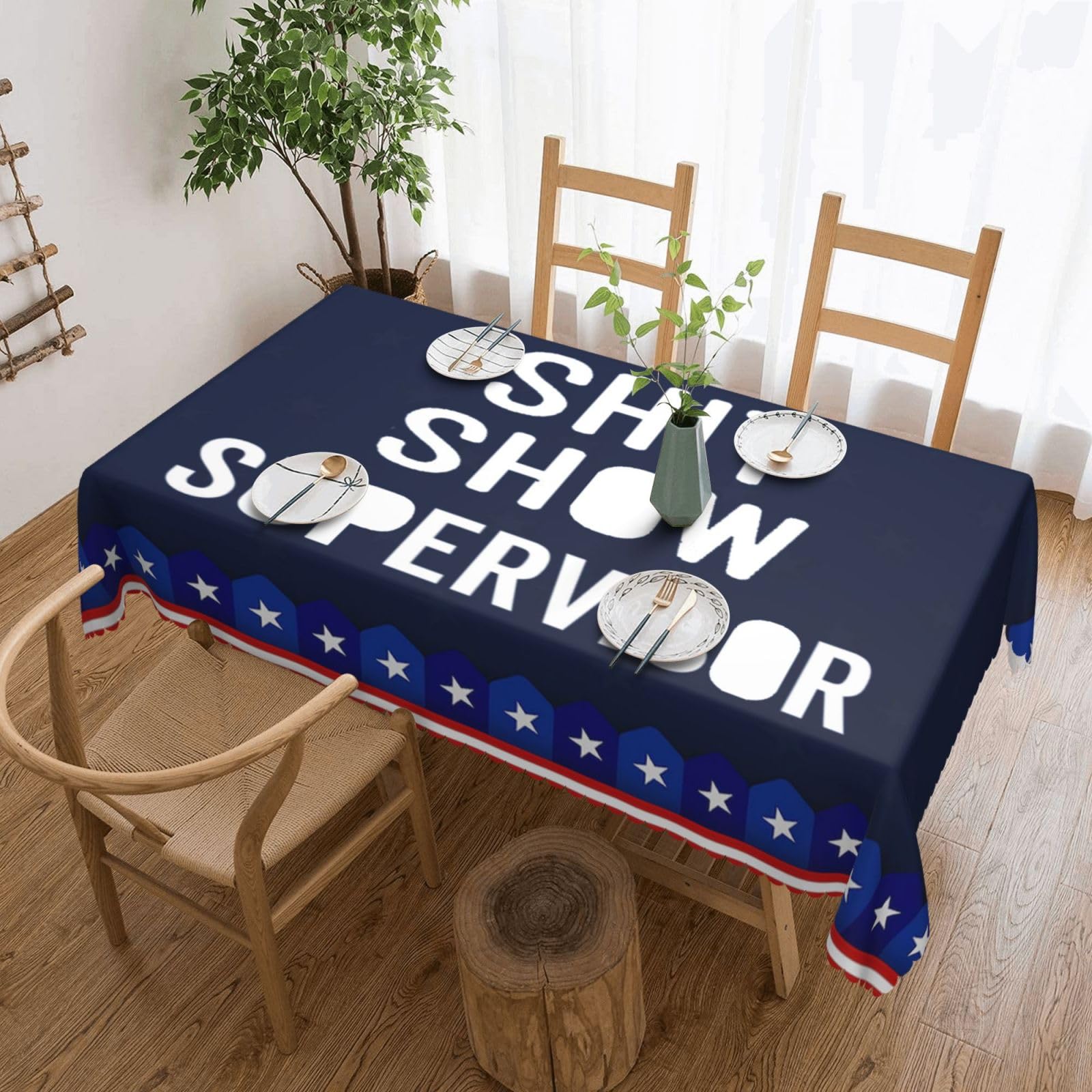 SMAZDFXX Shit Show Supervisor 54 x 72in Table Cloth,Polyester Rectangle Tablecloth for Kitchen Dining