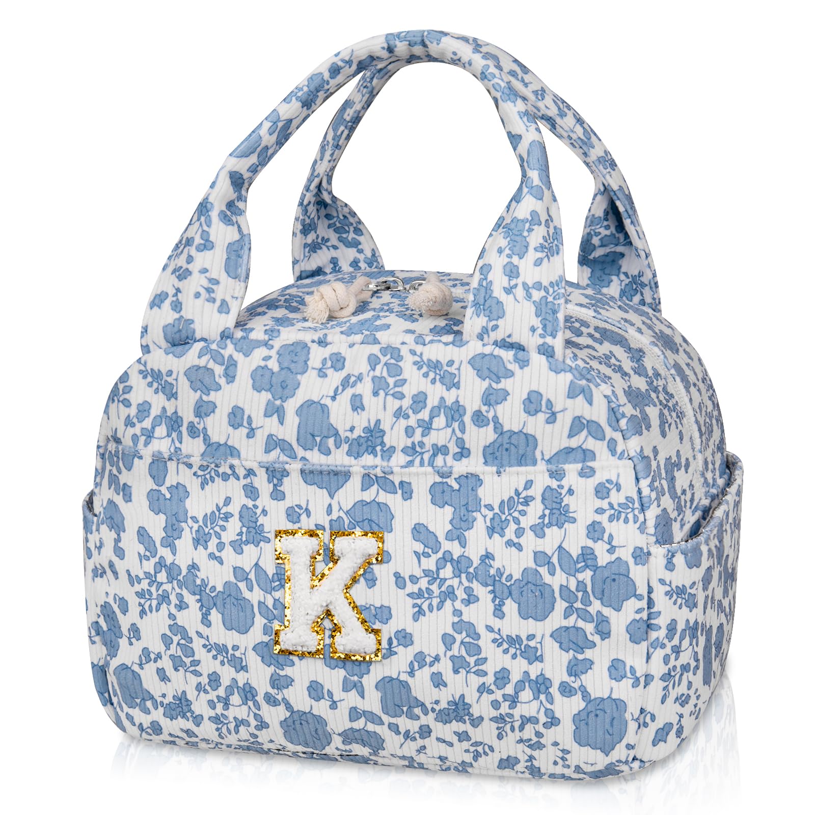 Large Lunch Bag for Women Men Cute Corduroy Lunch Tote Bags Reusable Lunch Box Adult Leakproof Portable Cooler