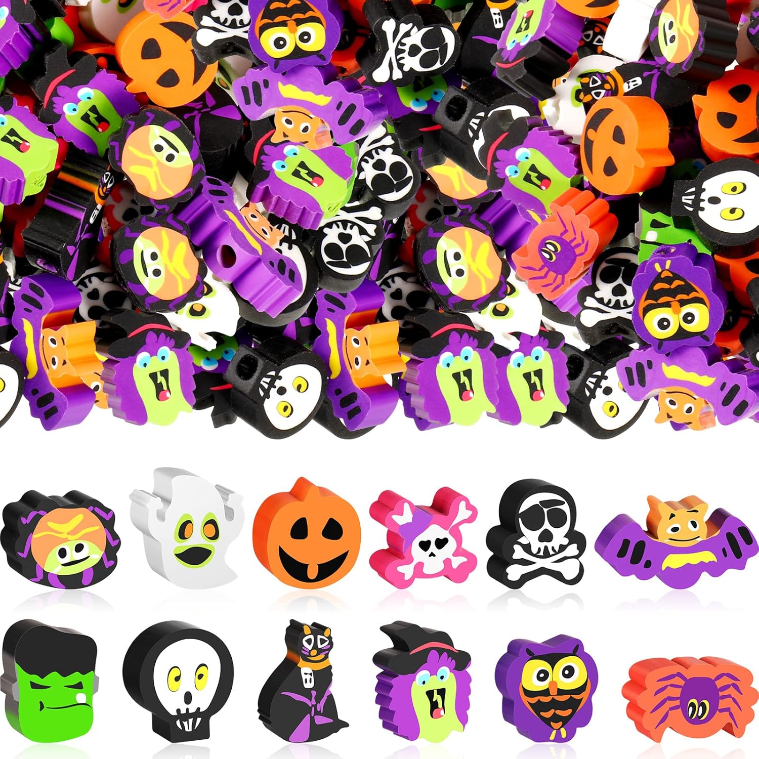 Hicarer, Halloween Erasers Supplies Halloween Stationery Erasers Cute Ghost Pumpkin
