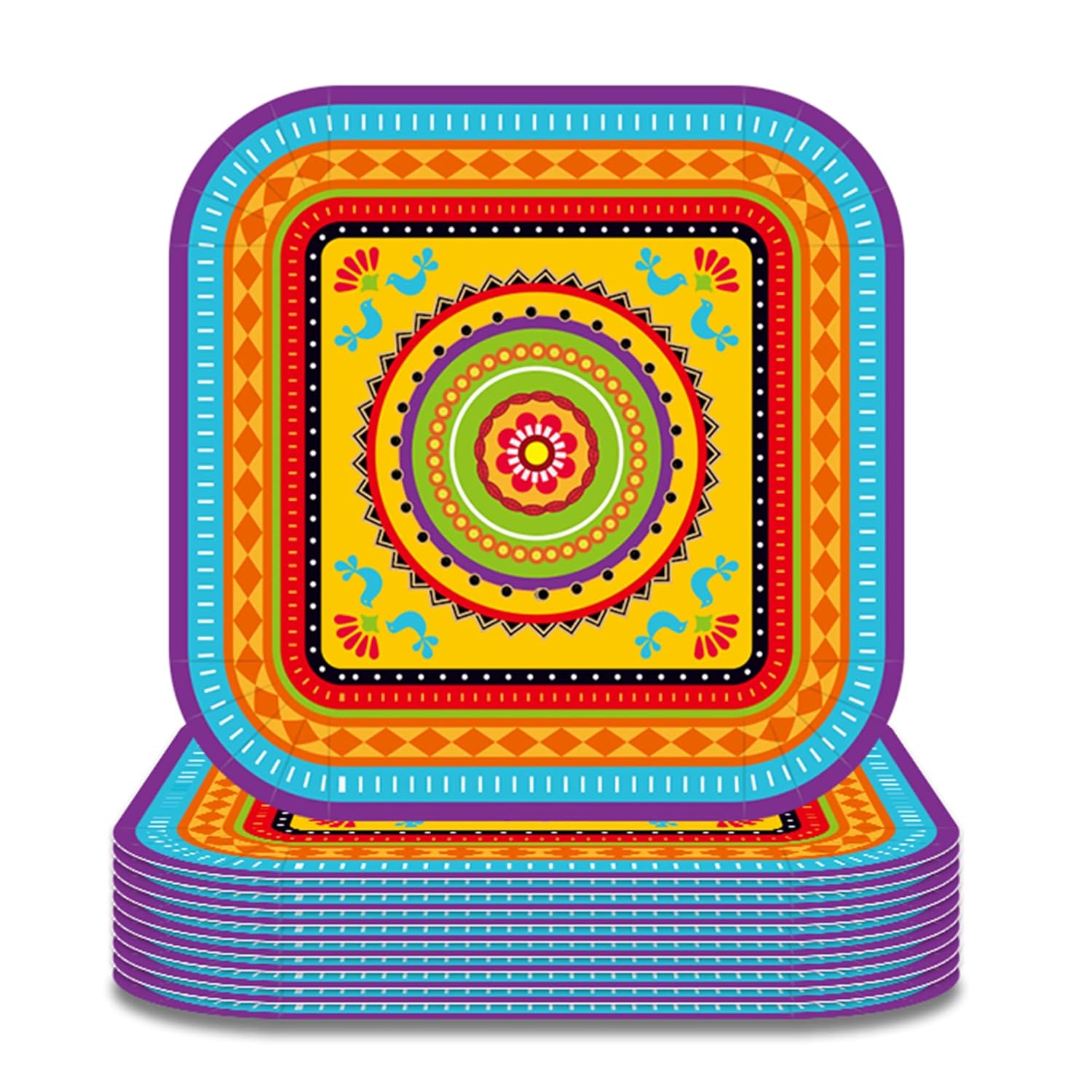Buy 24 Pcs 7" Mexico Fiesta Party Plates Mexican Party Theme Birthday