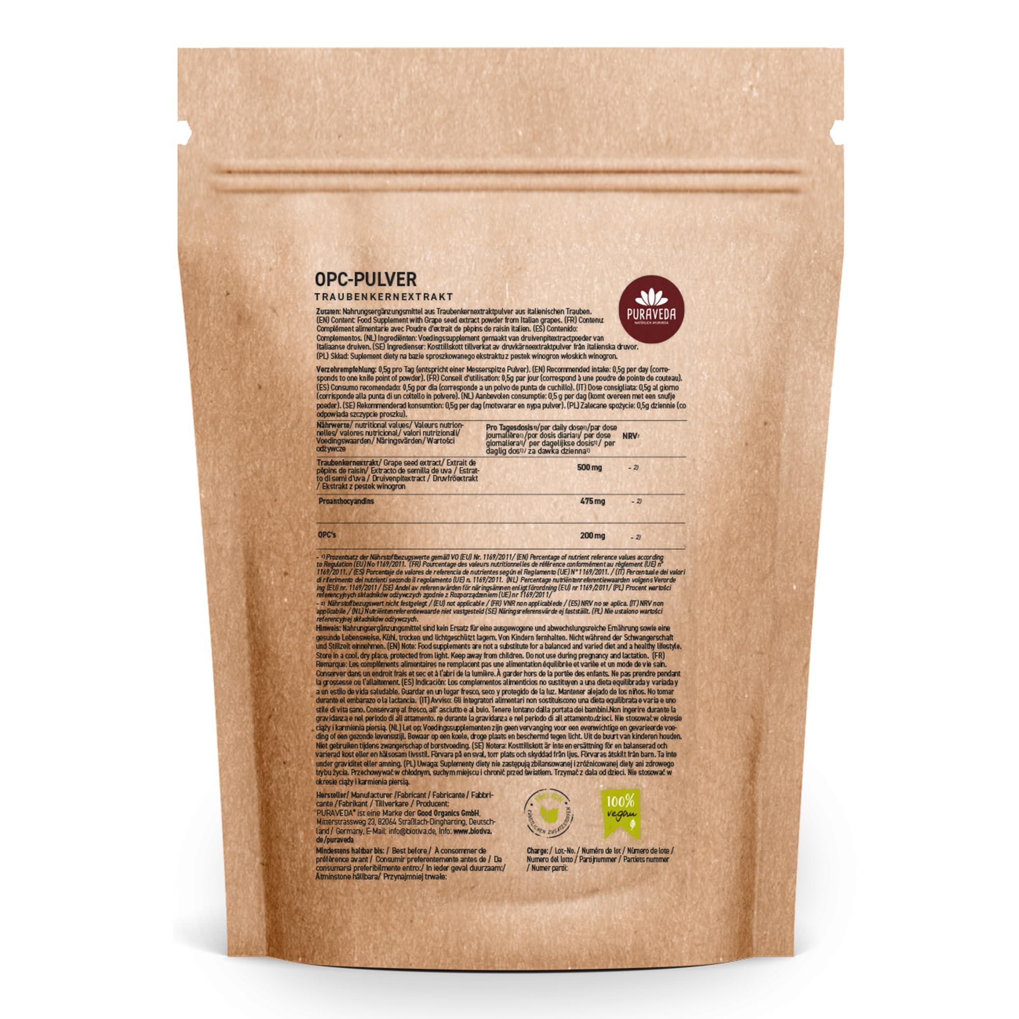 Extrait De Pépins De Raisin OPC - 100 G - Antioxydant Puissant, Marque Buxtrade, Neuf