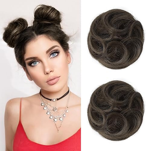 2 extensiones de moño para cabello con clip de pinza de REECHO, accesorio de peluca, extensiones de peinado hacia arriba para mujeres y niñas