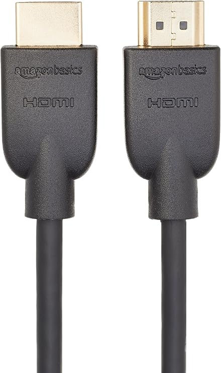 Amazon Basics HDMI Cable, 6ft, 4K@60Hz, High-Speed 4K HDMI 2.0 Cord with Ethernet, 18Gbps, 2160p, 48 bit, Compatible with TV/PS5/Xbox/Roku/Blu-ray, Black