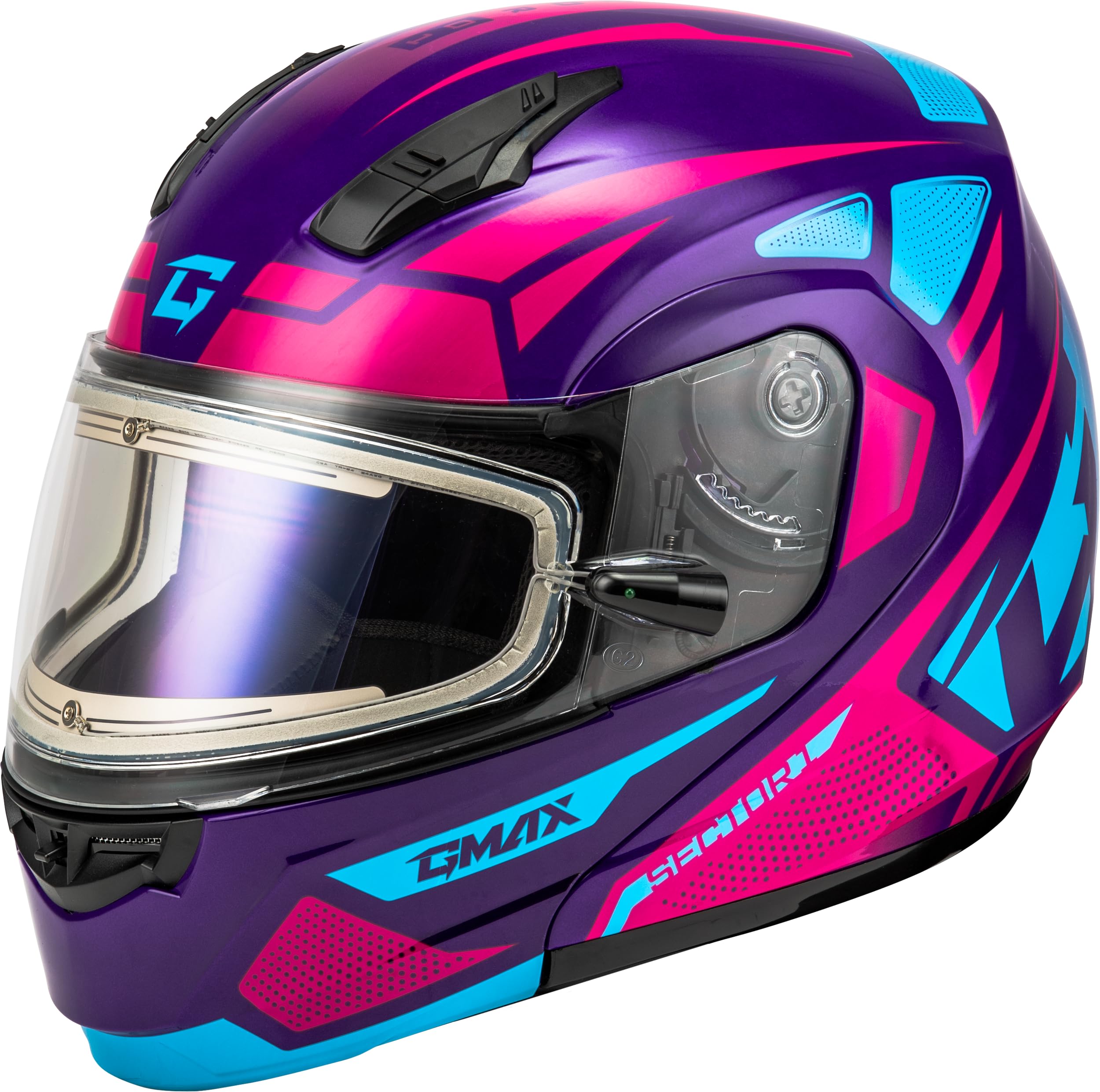 Gmax Rosa Moto De Nieve Gmax GMAX MD 01S, Casco Modular Aprobado Por DOT, Escudo