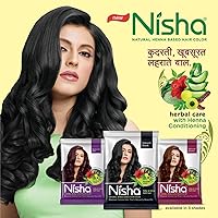 Vista 6 de Nisha Tinte natural para el cabello a base de henna (negro natural) 10 GM paquete de 10