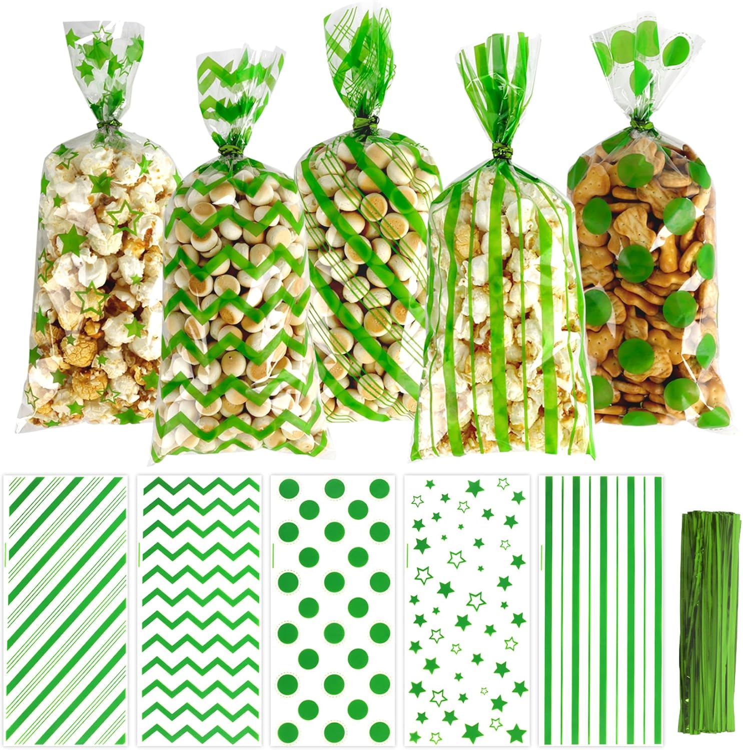 Cellophane Treat Bags, 5x11 Inches Clear Cellophane Bags With Twist