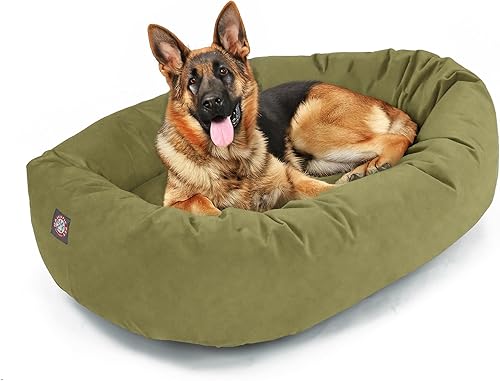 Miniatura 27 de Majetic Pet Products - Cama en forma de bagel para perro, de gamuza color gris, 40 pulgadas, con reposacabeza