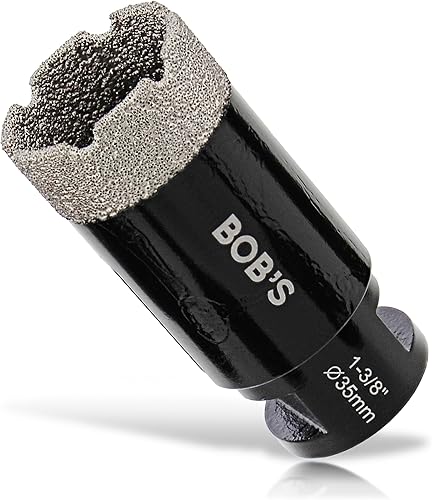 Miniatura 1 de BISupply Broca de diamante para azulejos de porcelana, tamaño de 1-38 pulgadas con sierra circular roscada de 58 pulgadas, accesorios de amoladora