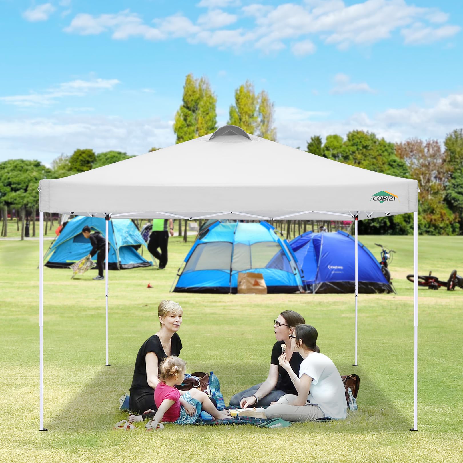 COBIZI Tonnelle de Jardin 3x3m Pliante Imperméable avec 4 Côtés Amovibles