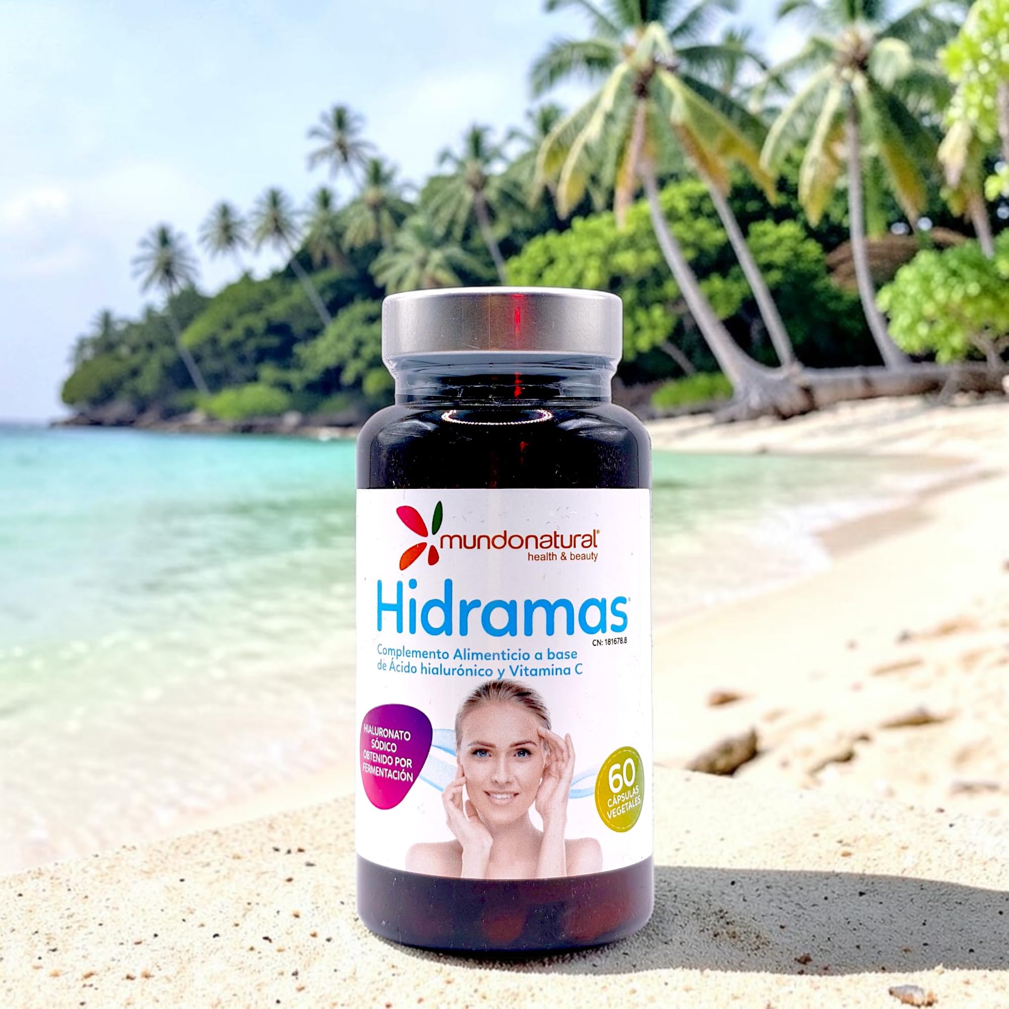 Mundo Natural Hidramas 60 Cápsulas - Ácido Hialurónico Puro y Vitamina C - Suplemento Antiedad para Piel, Articulaciones y Cartílagos - Hidratación Profunda y Formación de Colágeno