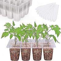 Vista 11 de Bonviee Paquete de 5 bandejas de inicio de semillas, kit de iniciación de plantas con cúpula de humedad ajustable y base de invernadero