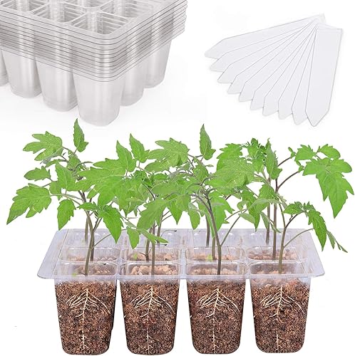 Miniatura 11 de Bonviee Paquete de 5 bandejas de inicio de semillas, kit de iniciación de plantas con cúpula de humedad ajustable y base de invernadero