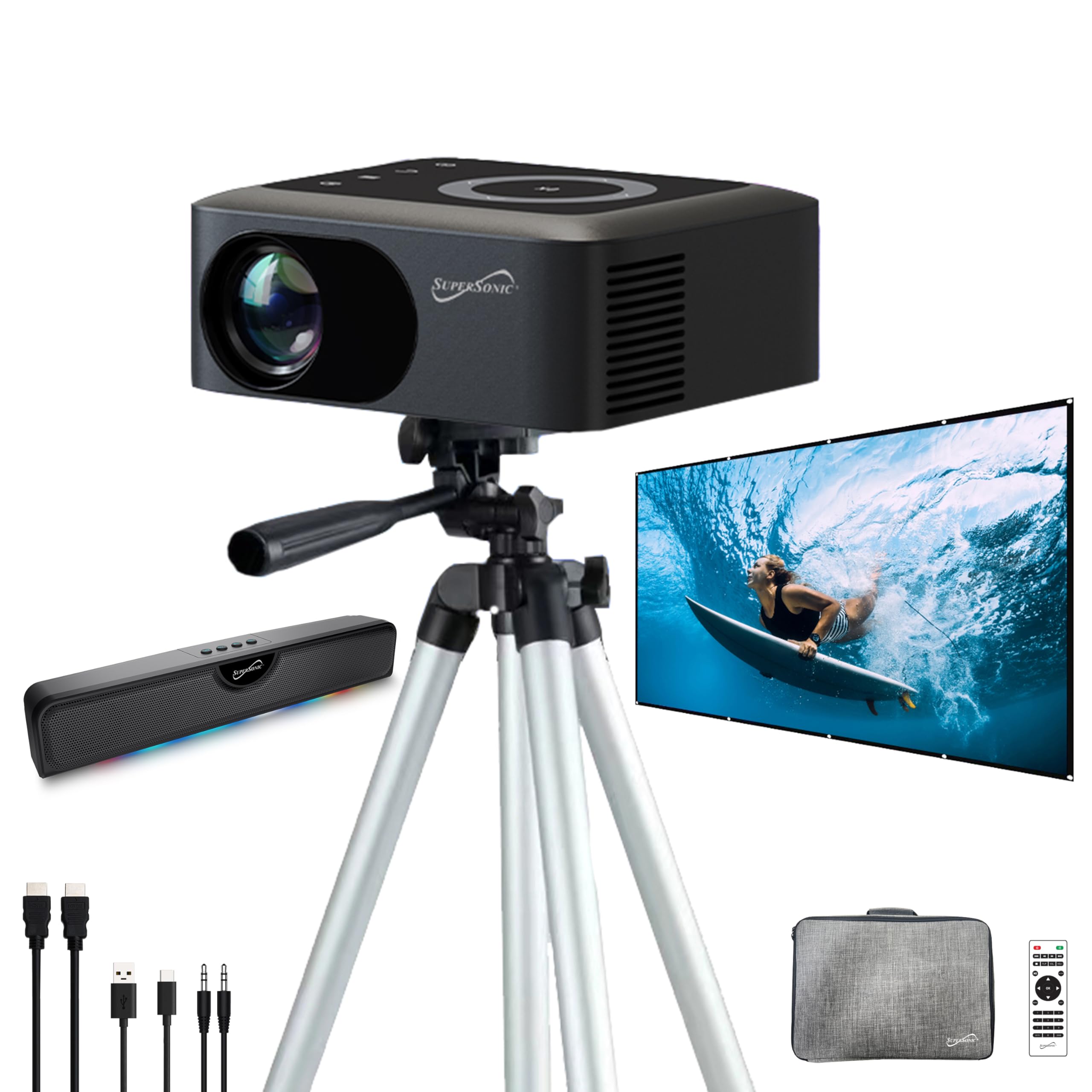 Amazon.com: Supersonic SC-182MPK Ultimate Soundbar Projector Combo