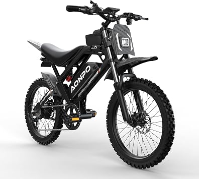 Electric Dirt Bike for Adults,2000-3000W Motor,100-120 mi Range,48-52V Battery,climbs 30, Hydraulic Brakes,Full Suspension,17" Off-Road Tires,All-Terrain Adult e-Bike