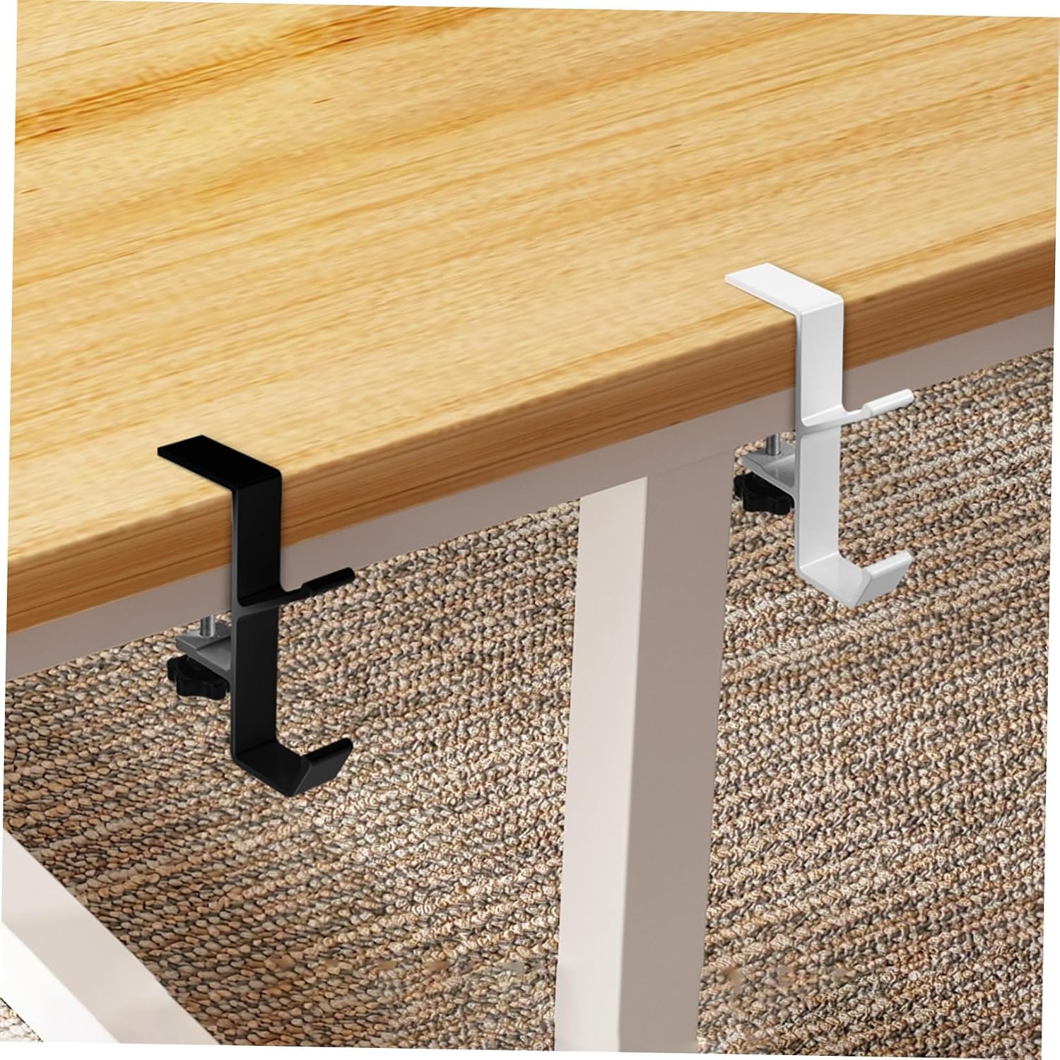 2Pcs Desk Clamp Hook for Bags Purse Hangers and Backpack Holders Secure Table Edge Attachment for Organizing Handbags and Headphones Aluminum Alloy Design