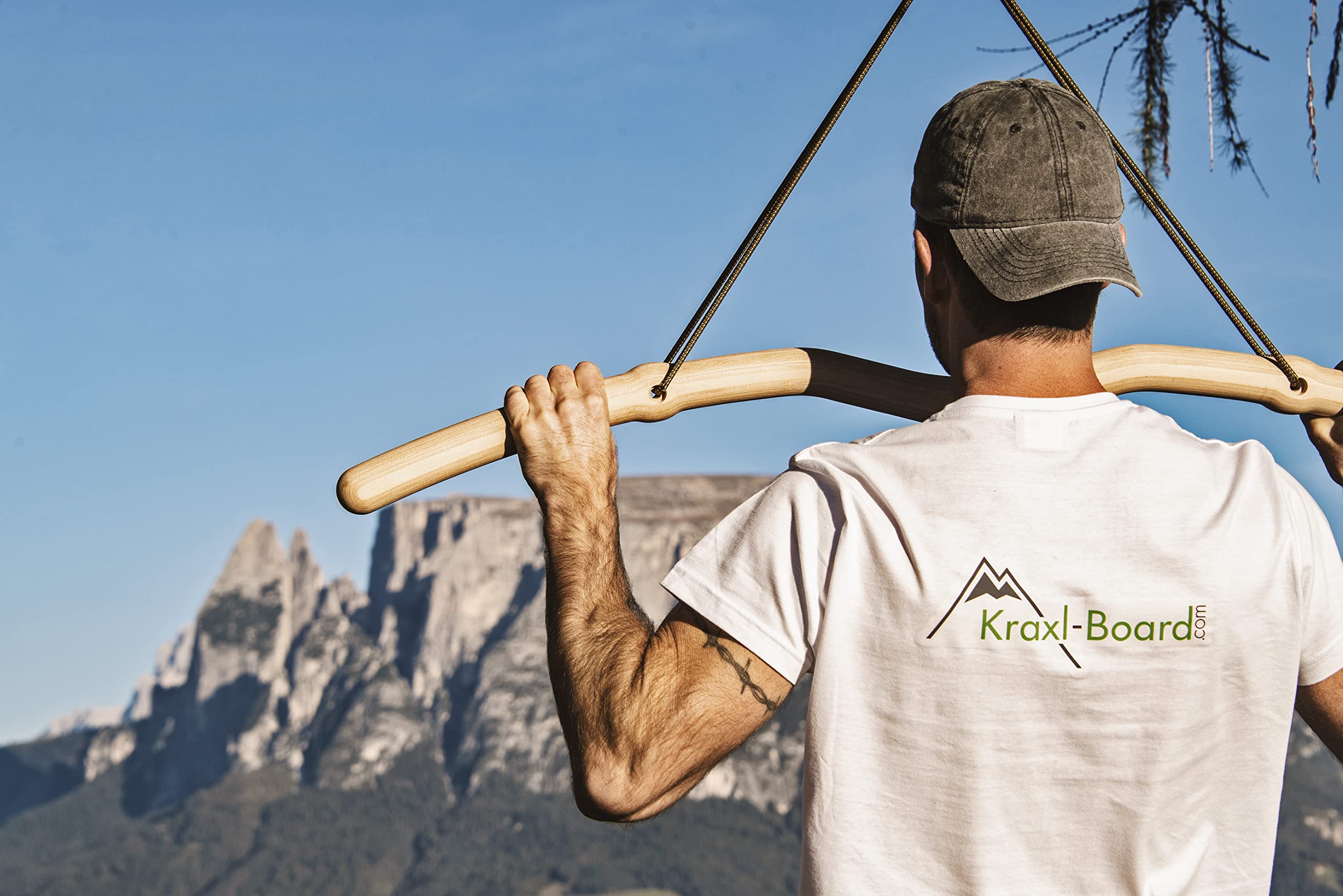 Kraxlboard® Snake Pull-Up Bar portatile - Barra di trazione in legno per viaggi