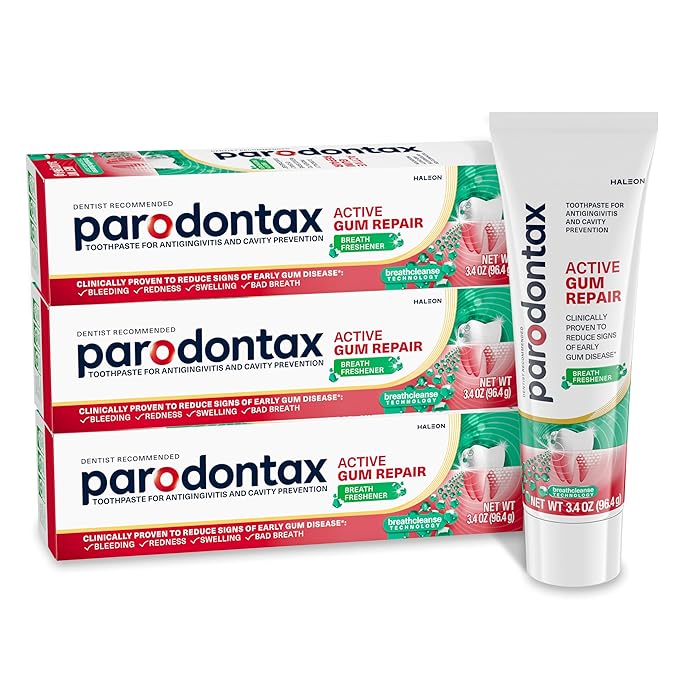 Amazon.com: Parodontax Pasta dental para reparación activa de encías y frescor de aliento, 3x3.4 oz : Salud y Hogar