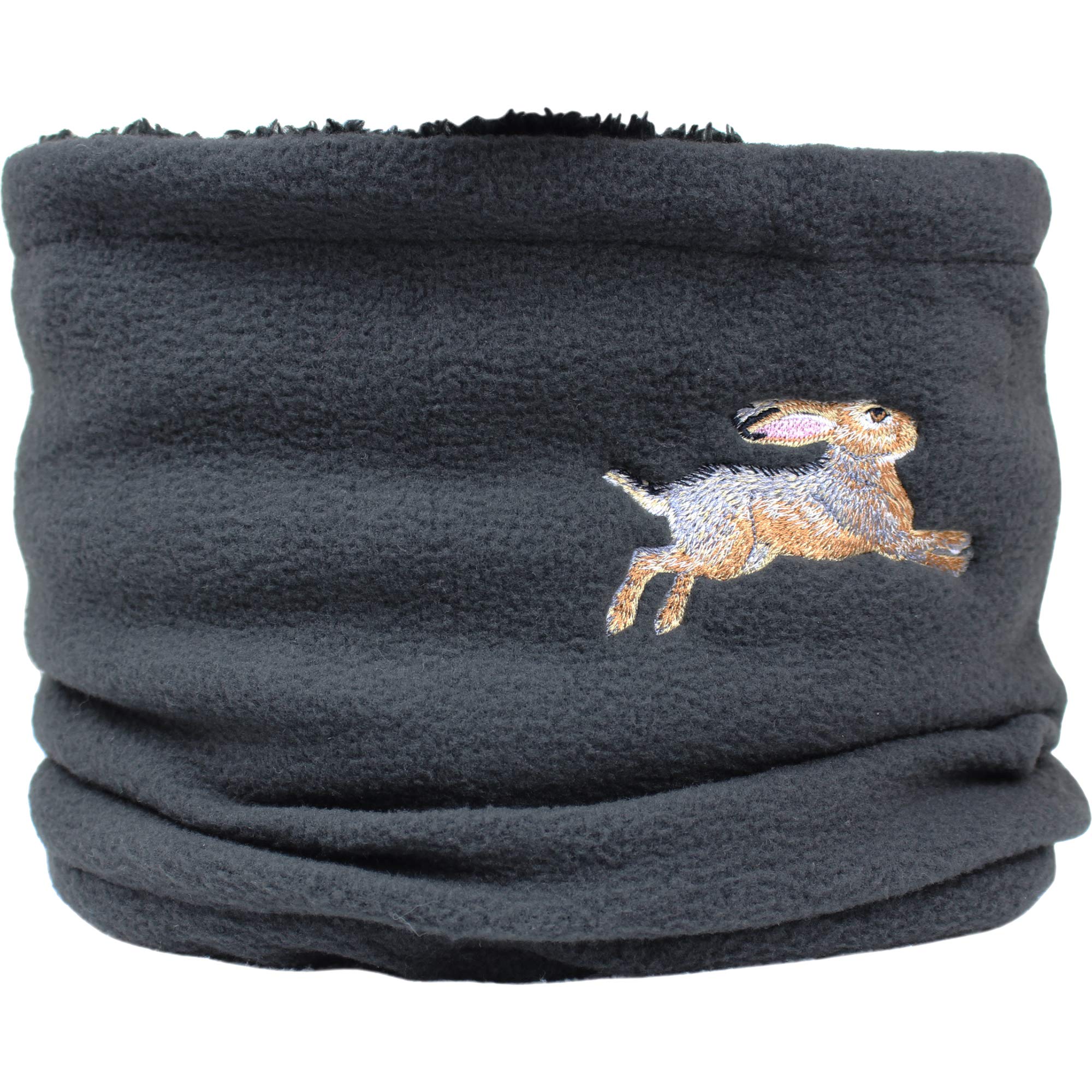 TeddyTs Embroidered Belgian Hare Grey Fleece Snood Scarf