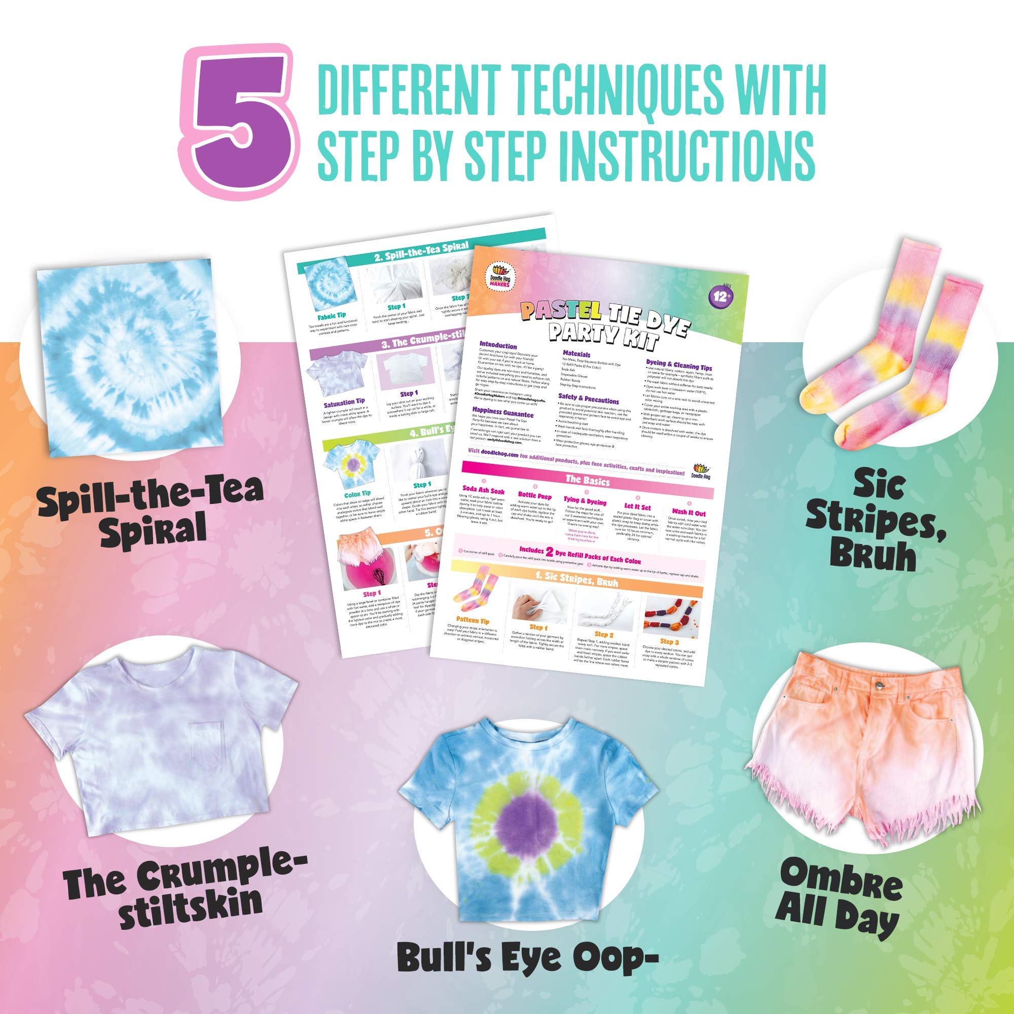 Pastel Tie Dye Kit, DIY Tie Dye Kit, Tydie Kits, Pastel Fabric Dye