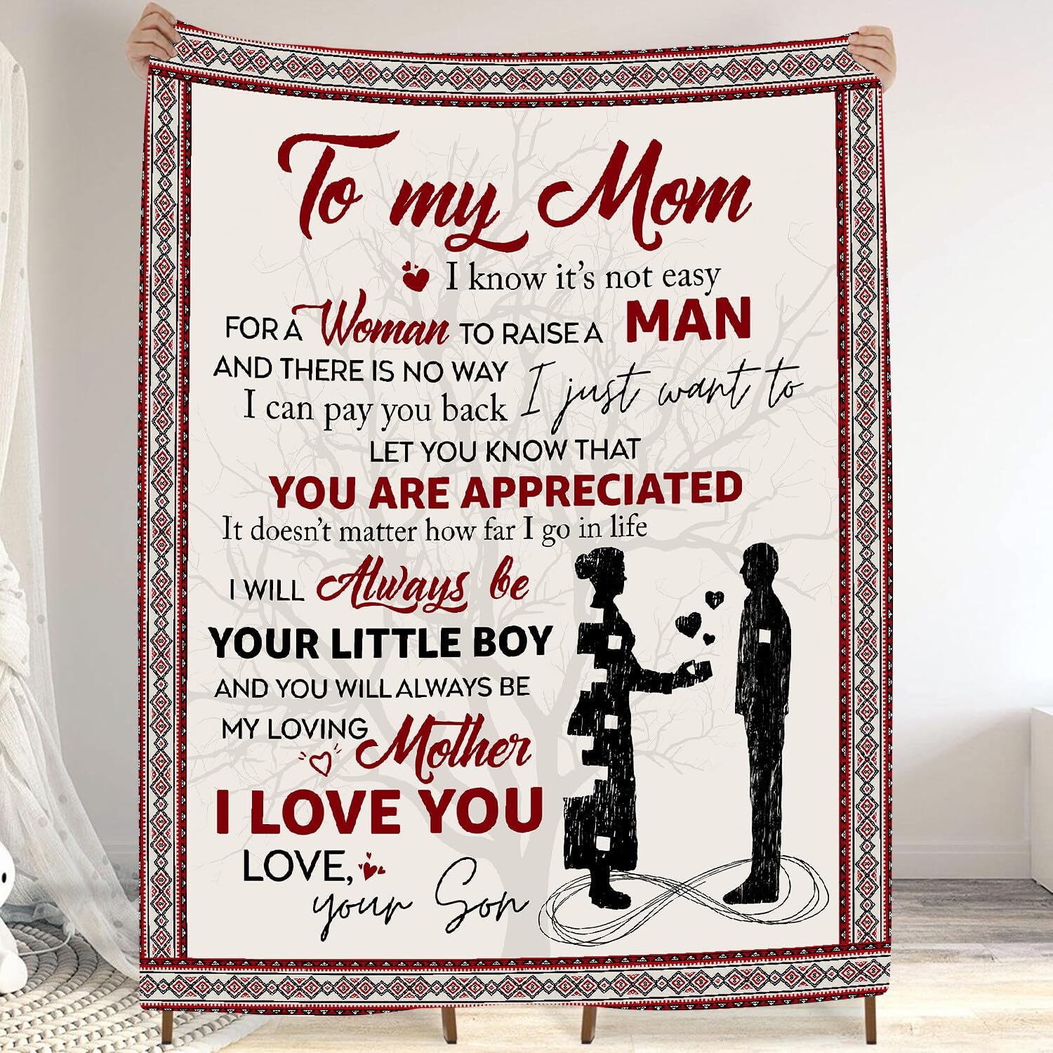 Custom Anniversary Blanket Mom for Mother's Day, to My Mom Soft Cozy Throw Blanket, Unique Birthday, Christmas, Valentine, Gifts for Mommy from Daughter Son