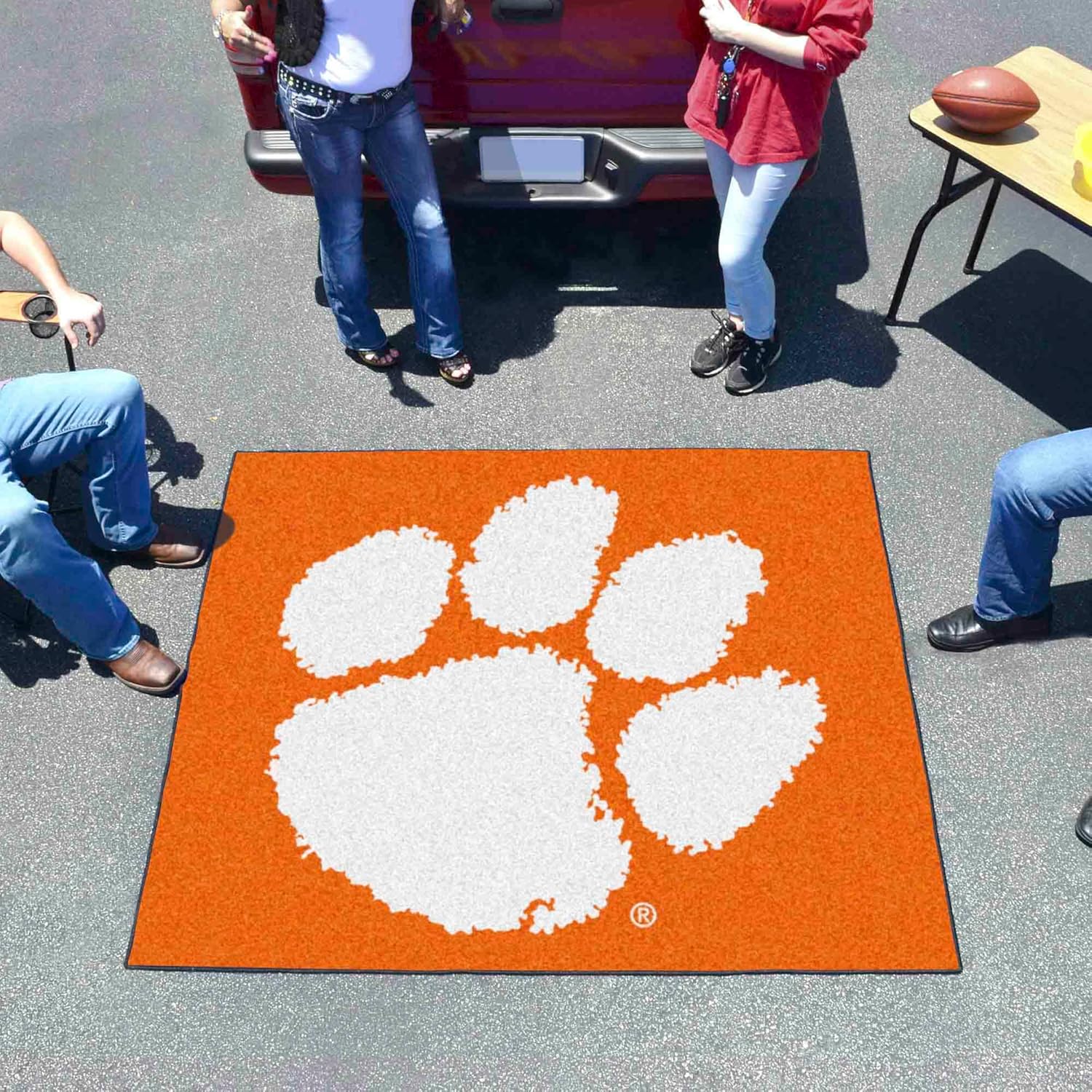 FANMATS 3722 Clemson Tigers Tailgater Rug - 5ft. x 6ft. Sports Fan Area Rug, Home Decor Rug and Tailgating Mat