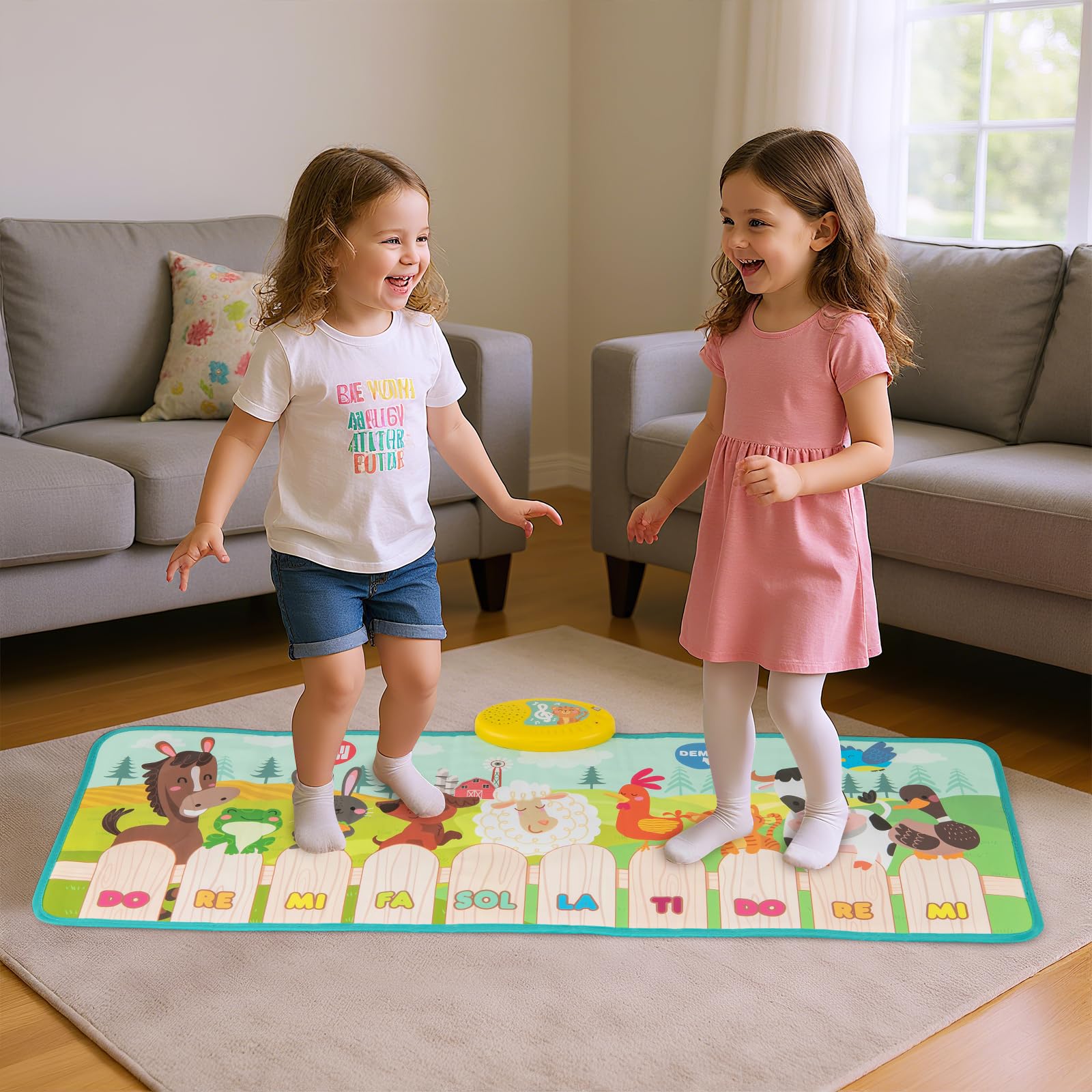 COSTWAY Tappeto Musicale, Tappetino per Pianoforte con 10 Animali, 10 Tasti e 10 Canzoni, Giochi Bambini 1 Anno, Regalo per Ragazzi