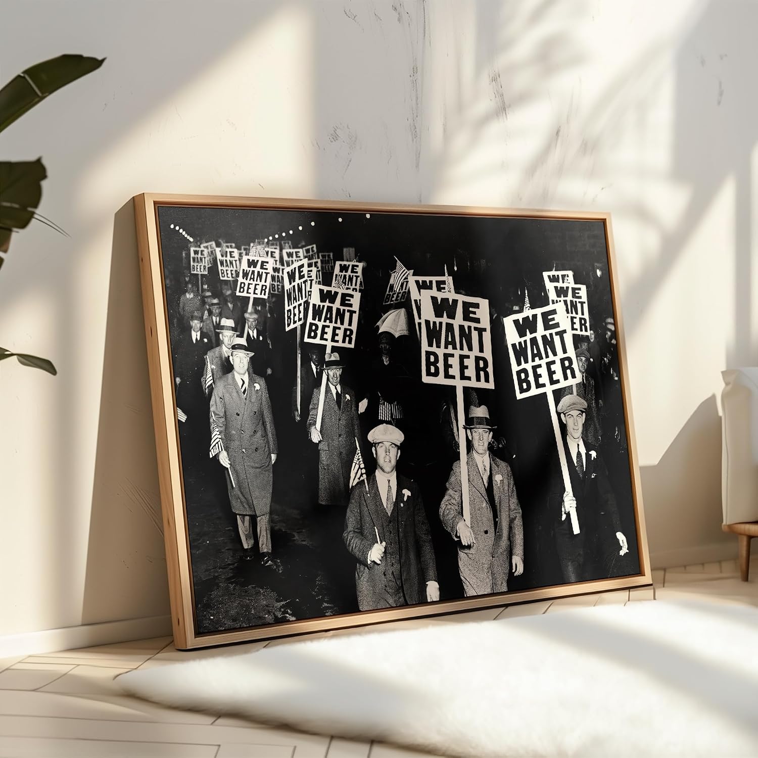 Poster Master We Want Beer Poster - Alcohol Print - Protest Art - Photography Art - Gift for Men, Women & Bartender - Funny Decor for Bar, Man Cave, Kitchen or Restaurant - 8x10 UNFRAMED Wall Art