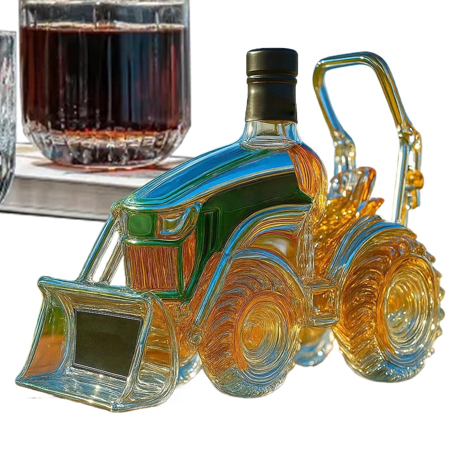 Bottiglie Whisky,Bottiglia Vino Trattore 3D Decorativa - Decanter in Decorazione per Bar Casa Whisky Amanti Famiglia Armadietto Uomo