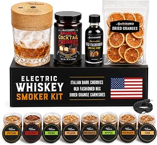 Old Fashioned Electric Smoker Kit Bundle w/Cocktail Syrup & Garnishes