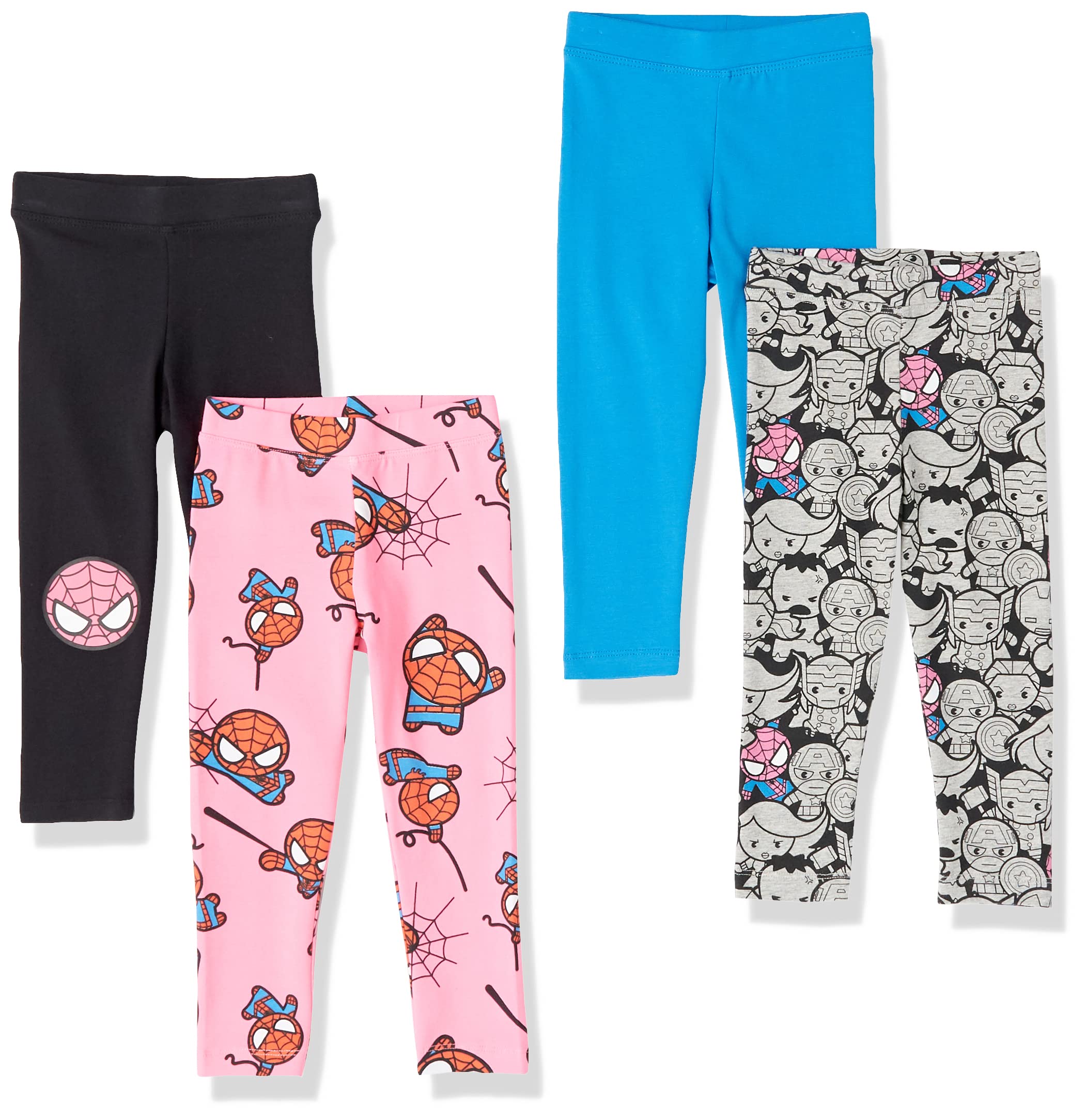 Amazon Essentials Disney | Marvel | Star Wars | Frozen | Princess Girls and Toddlers' Leggings, Multipacks