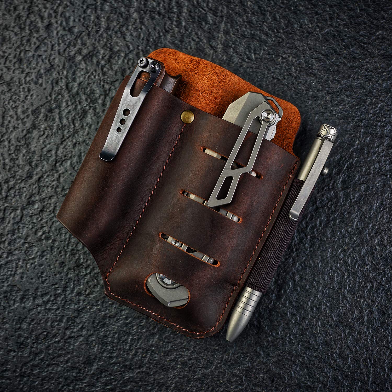 Buy VIPERADE PJ15 EDC Leather Sheath, Flashlight Holster/Pocket Knife Sheath/Tactical pen Sheath