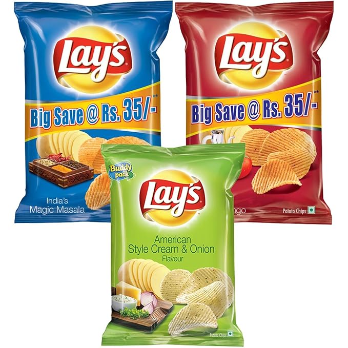 Lay's American Onion Flavour Multipack, 2x95g + 52g