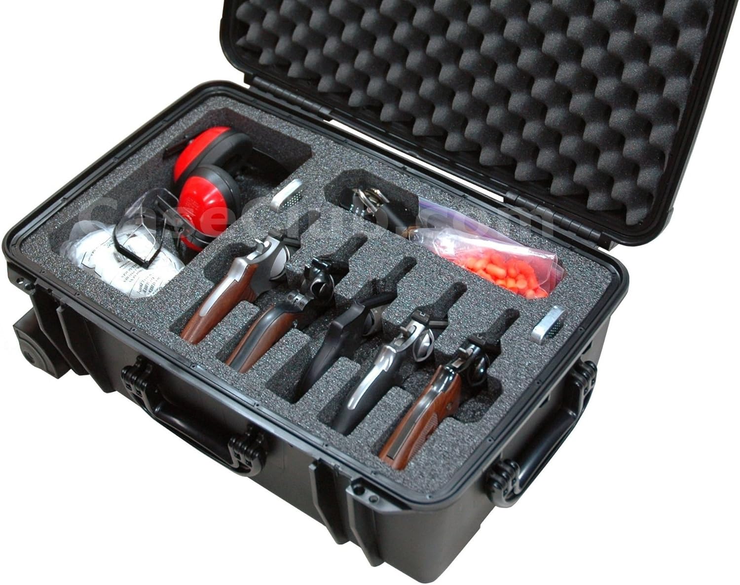 Case Club 5 Revolver/Semi-Auto Pre-Cut Waterproof Case with Accessory Pocket & Silica Gel to Help Prevent Gun Rust