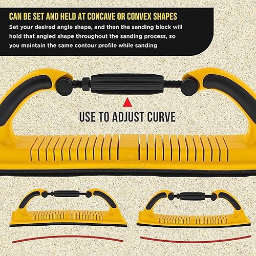 Miniatura 7 de Bloque de archivo de lijado manual de lijado manual Radius Flex Longboard ajustable, bloque de lijado manual, herramientas de taller de carrocería