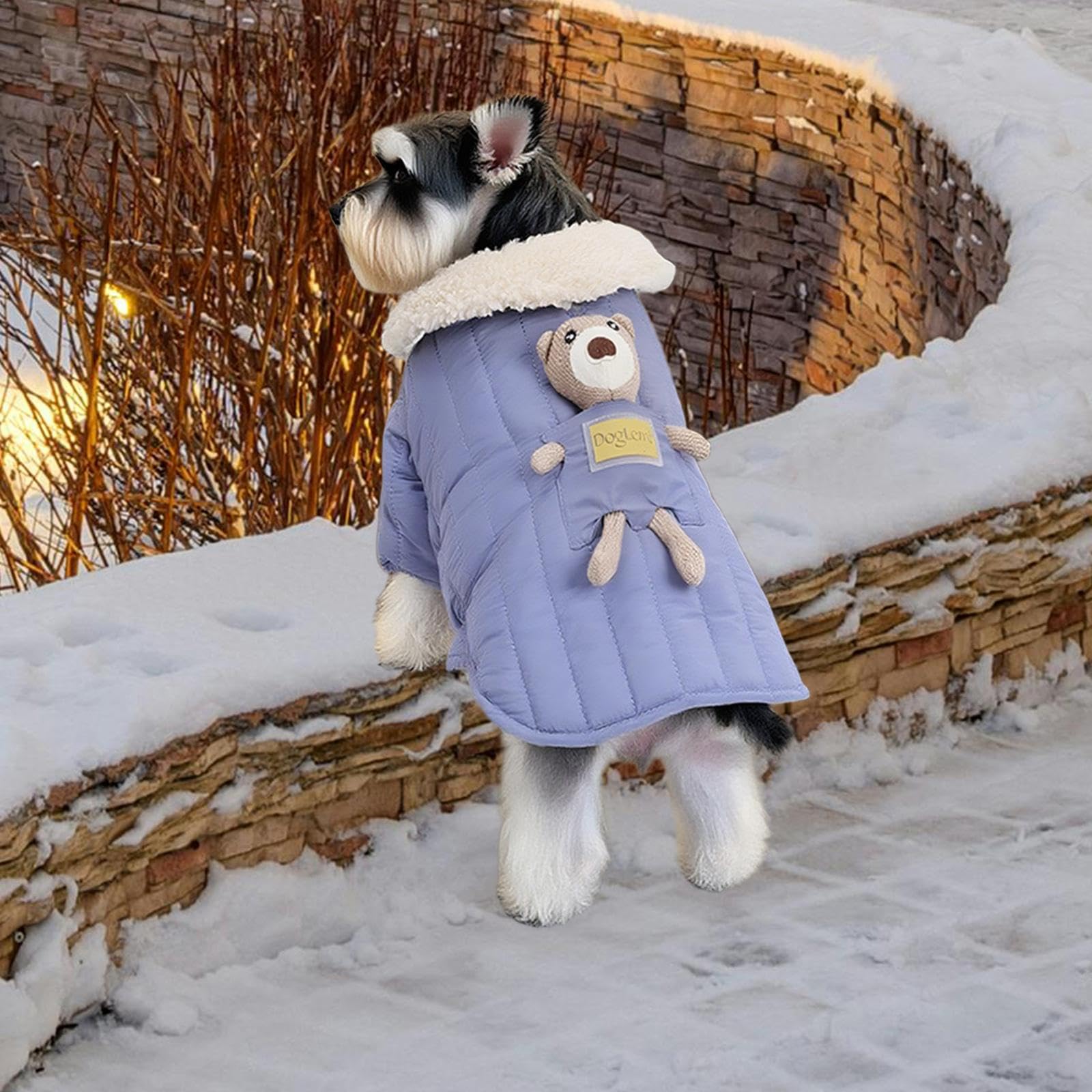 Chaqueta de Invierno para Perro Ropa para Clima Frío Abrigo para Nieve Chaleco de Poliéster con Forro Polar Cálido Adecuado para Otoño E Invierno, Blue M