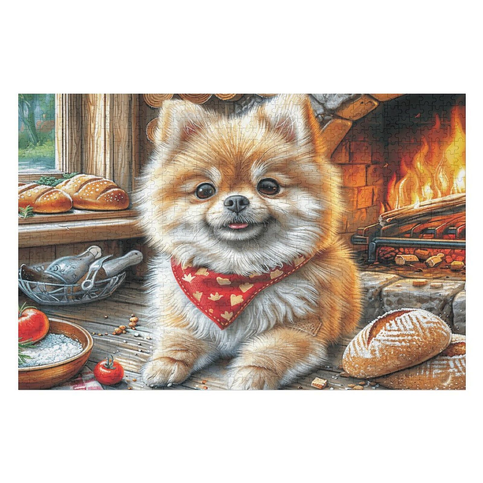 Fireplace Cute Cat 1000 Piece Jigsaw Puzzle for Adults Teens Laundry Room Decor Boredom Buster Colourful Artwork Great Gift for 1000 PCS