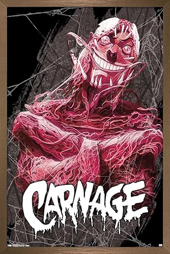 Miniatura 50 de Trends International Marvel Comics Carnage - Insane Wall Poster, 22.4L x 14.7W, Barnwood Framed Version Versión enmarcada Barnwood
