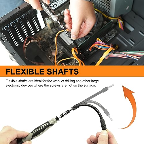 Miniatura 7 de GMTOOLS Juego de destornilladores de precisión, juego de destornilladores magnéticos electrónicos 130 en 1 con kit de herramientas de reparación de