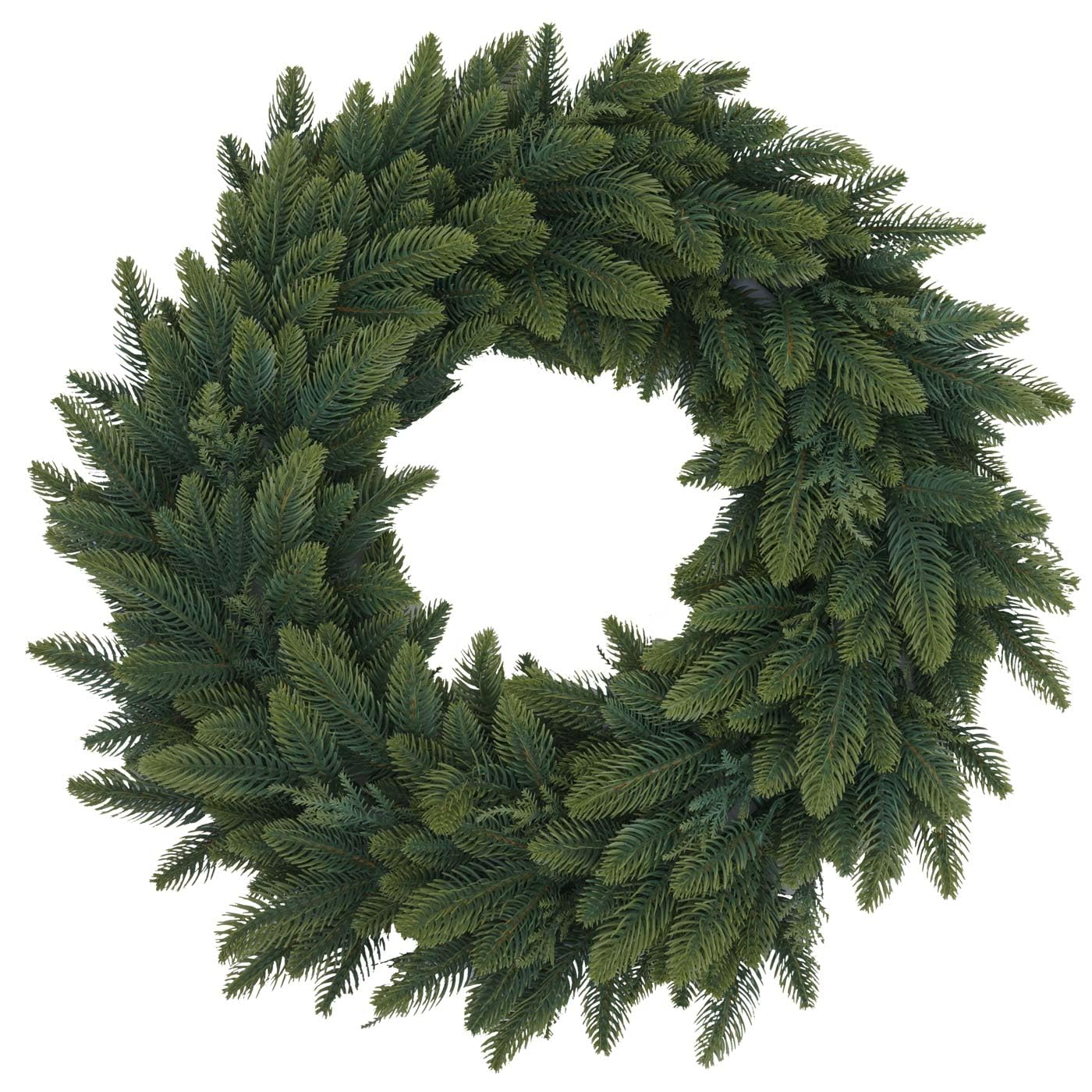 Mendler Künstlicher Kranz HWC-O98 Ø 60cm - grüne Tanne | Türkranz, Tischkranz, Deko, künstlich