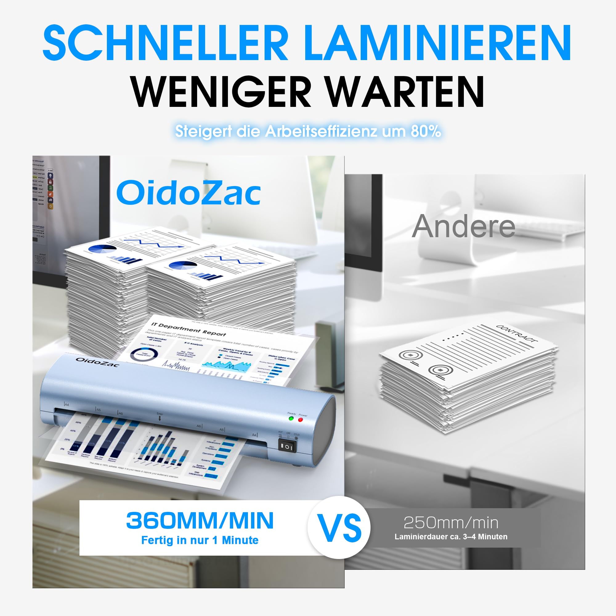 Superleichtes A4 Laminiergerät, 4-in-1 Heiß- & Kaltlaminierung