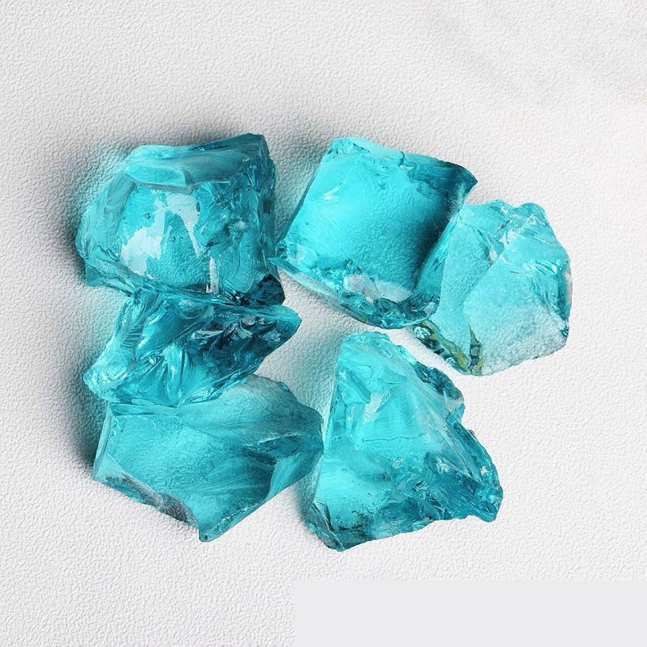 La Pietra del Pesce, Ghiaia Artificiale di Cristallo di Vetro Azzurro for Acquario, Decorazione for Interni, Diverse Dimensioni(3-5cm1000g)