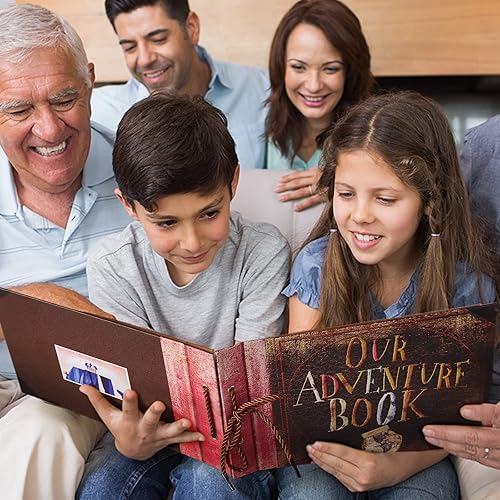 Miniatura 21 de Vienrose Álbum de fotos para álbumes de recortes, nuestro libro de aventuras, cartón, álbum de recortes con suministros para álbumes de recortes