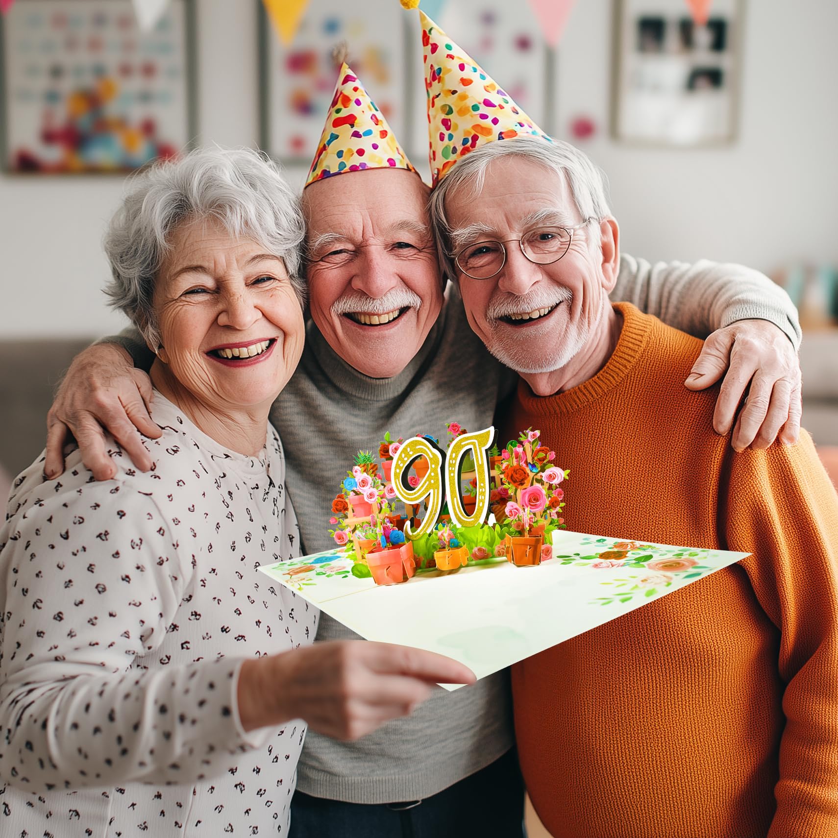 Biglietto di auguri pop-up 3D per il 90° compleanno - Italia