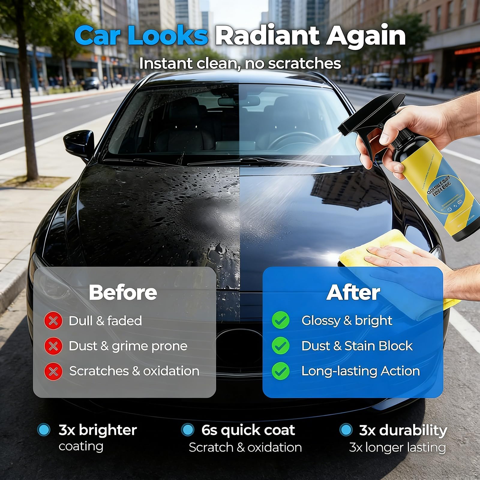 2026 Nano Quick Coat Restore - Advanced Quick-Acting Car Coating Spray for Long-Lasting Gloss, Dust Proof & Glazing Effects (1 Piece) — view 4
