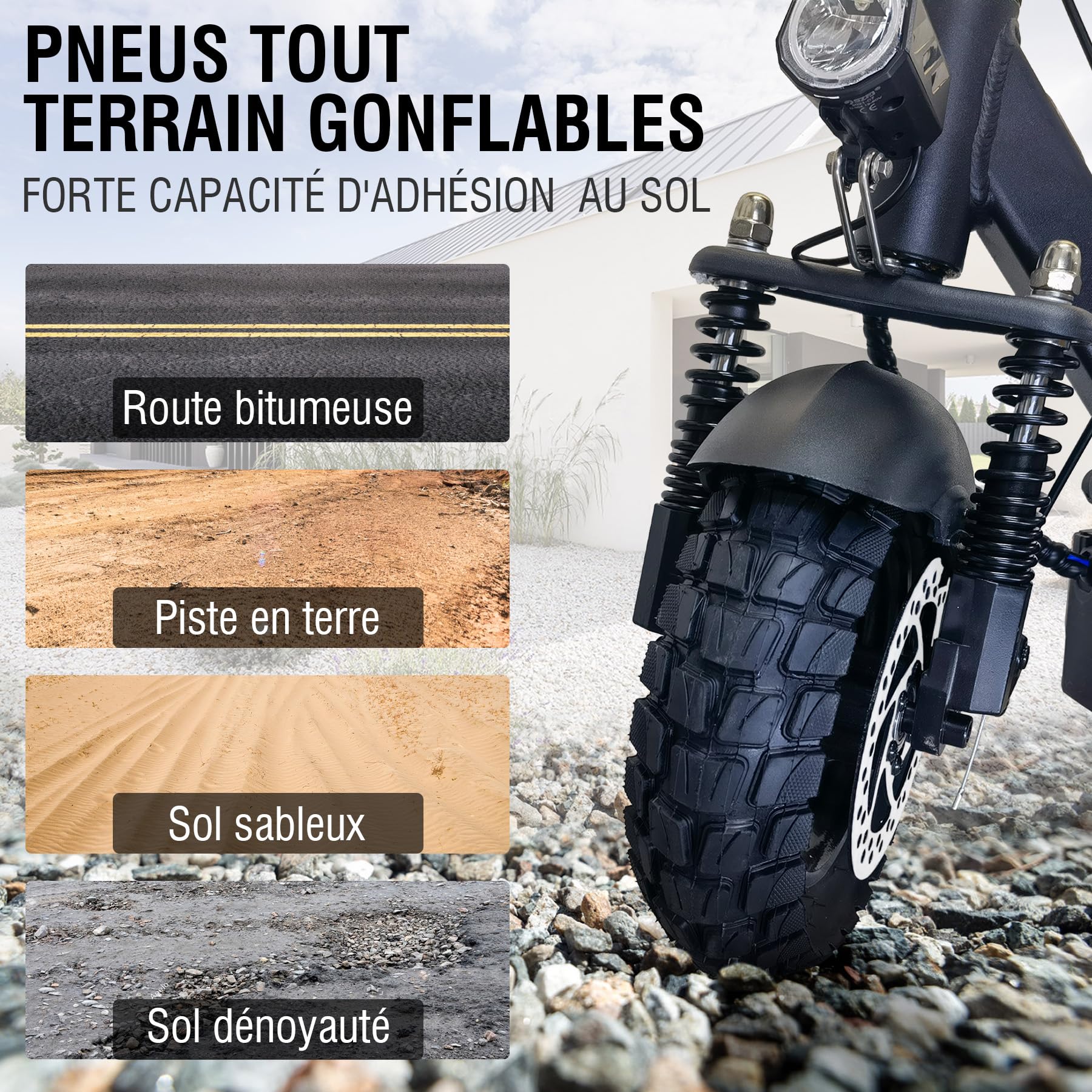 JOYOR Trottinette Electrique Adulte,S/Y Serie Autonomie 55-75KM Batterie 48V 13/18Ah Moteur 500W/600W Trotinette Electrique Puissante Tout Terrain Ultra Legere Double Suspension