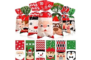 Blulu Christmas Candy Bags with Twist Ties