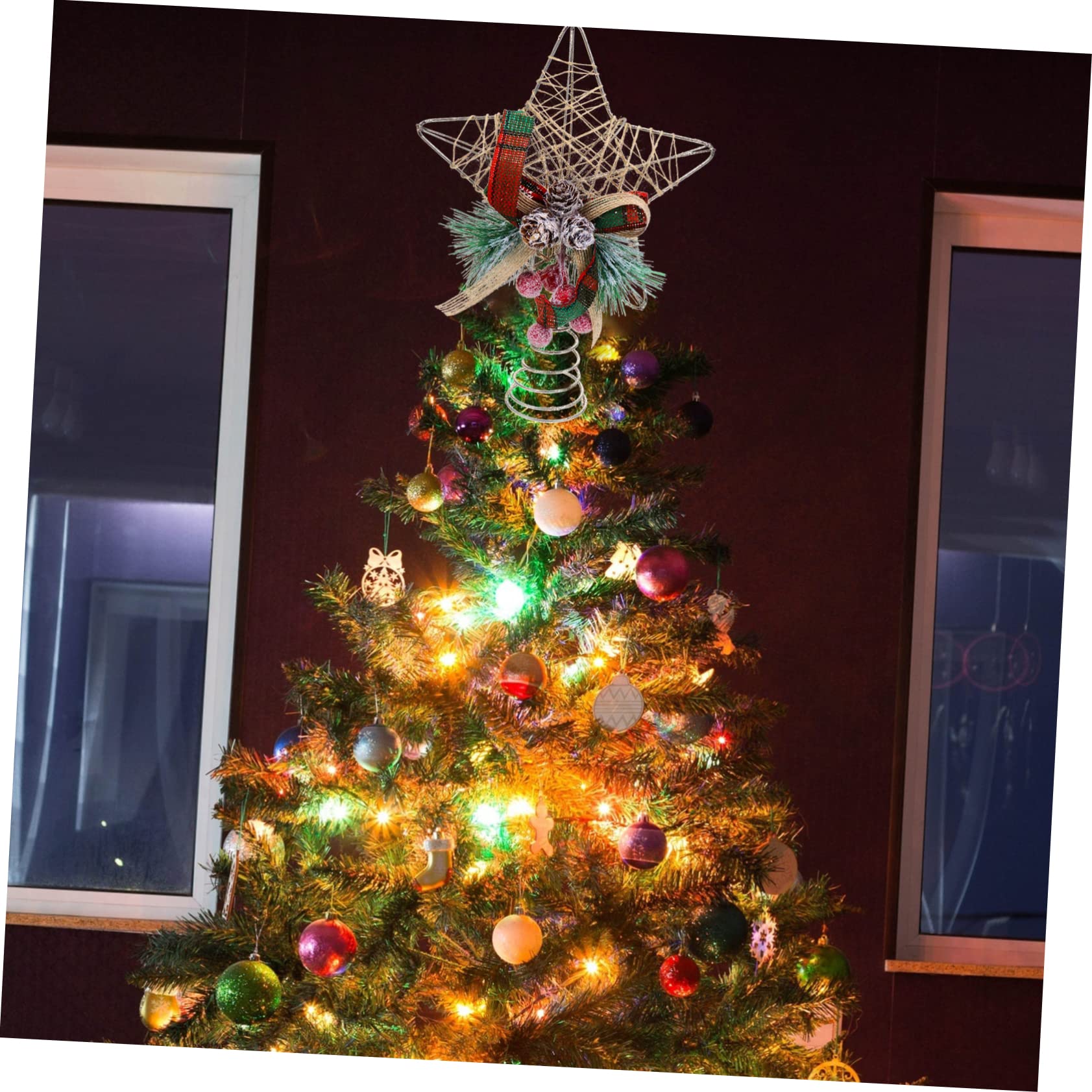 Cabilock 6 STK weihnachtsbaumspitze Stern Engel Christbaumspitze Weihnachten Neon Advent anhänger spriegel anhänger zurrösen ortgang Weihnachtsbaum-Anhänger Weihnachtsanhänger Stoff