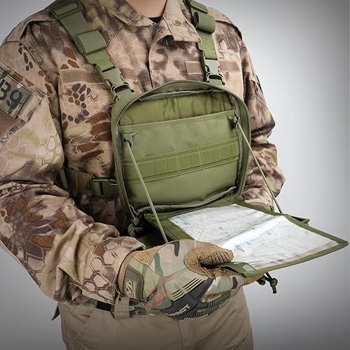 Miniatura 7 de WYNEX Molle EDC EMT - Bolsa táctica grande para administración de doble capa, bolsa de utilidad con funda de mapa, bolsa de herramientas modular de